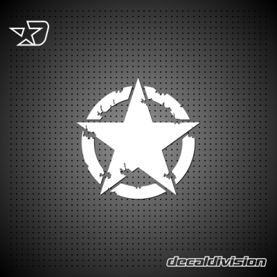 Military Star Sticker - Distressed